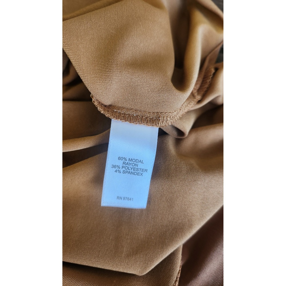 J Jill Womens Brown Modal Blend Short Sleeve Belted Midi Dress Large NWT - Picture 5 of 5